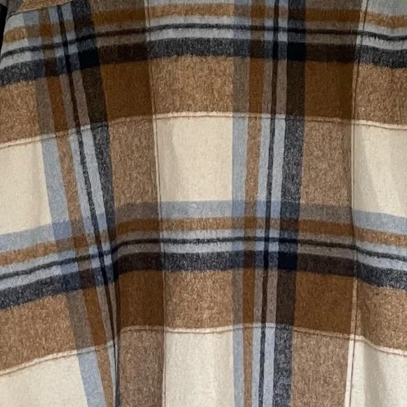 Zara Brown and Blue Plaid Button Down Jacket - Picture 7 of 7